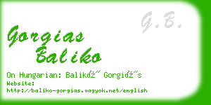 gorgias baliko business card